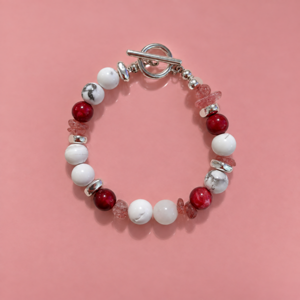Stříbrný Strawberry Jade